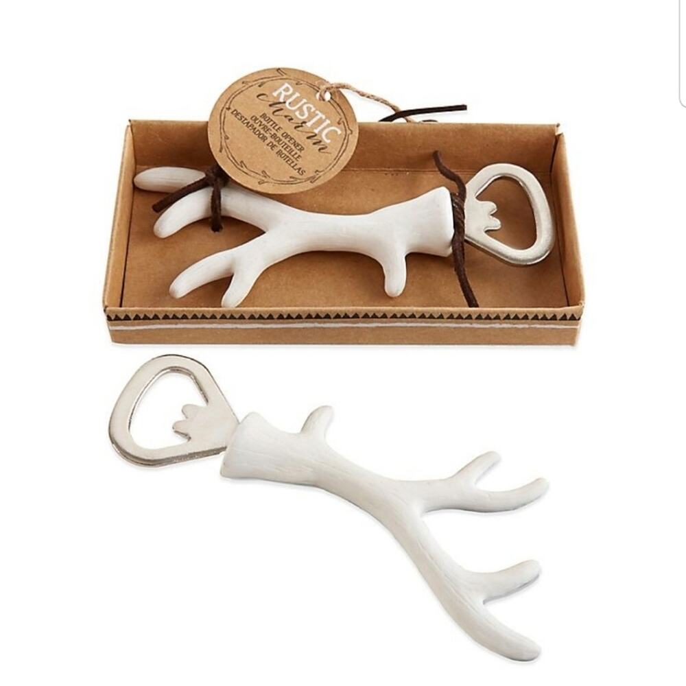New Rustic Charm Deer Antler Bottle Opener Hunting Man Cave Kitchen Tools